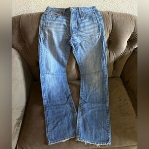 Lucky Brand 31W32L
Denim jeans, worn, grass stain = make jorts?